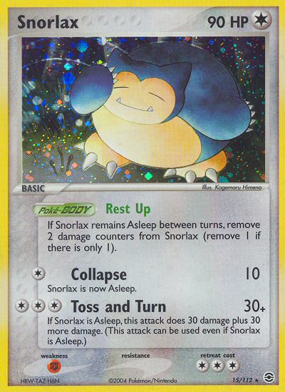 Snorlax (15/112) [EX: FireRed & LeafGreen] | Shuffle n Cut Hobbies & Games