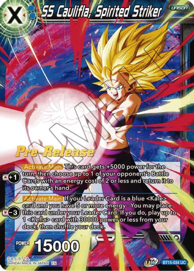 SS Caulifla, Spirited Striker (BT15-034) [Saiyan Showdown Prerelease Promos] | Shuffle n Cut Hobbies & Games