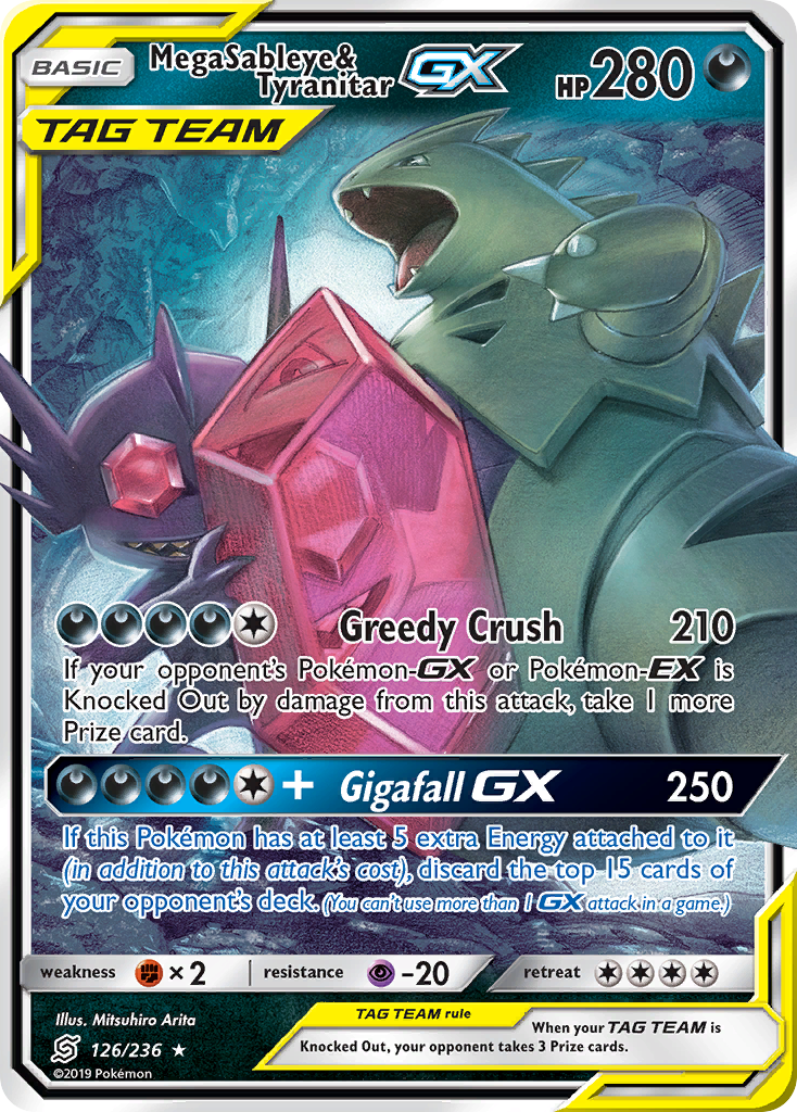 Mega Sableye & Tyranitar GX (126/236) [Sun & Moon: Unified Minds] | Shuffle n Cut Hobbies & Games