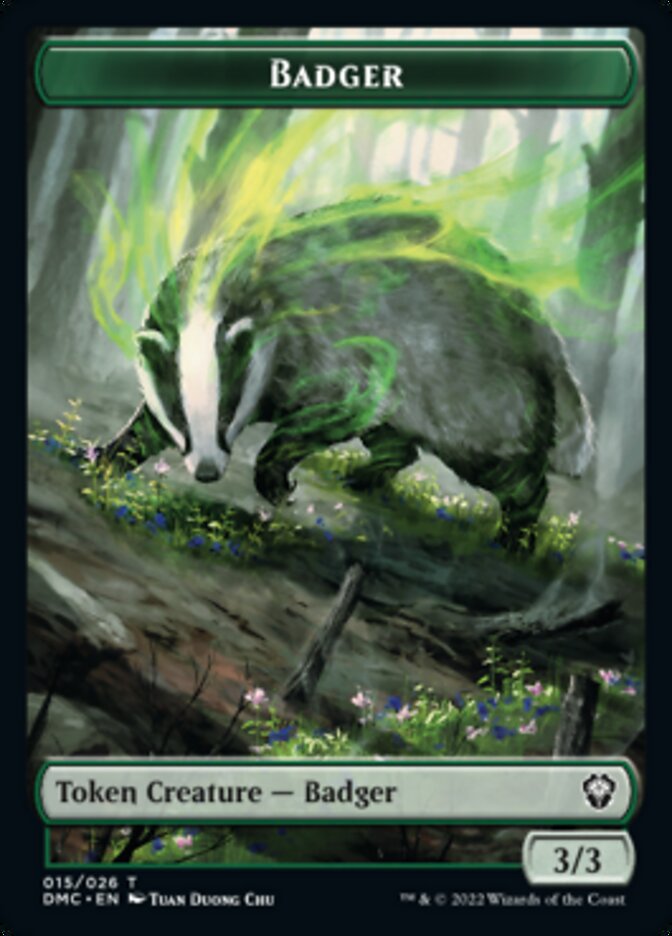 Bird (002) // Badger Double-Sided Token [Dominaria United Tokens] | Shuffle n Cut Hobbies & Games