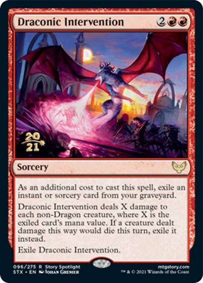 Draconic Intervention [Strixhaven: School of Mages Prerelease Promos] | Shuffle n Cut Hobbies & Games