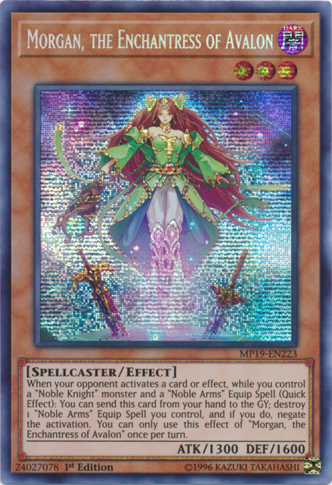 Morgan, the Enchantress of Avalon [MP19-EN223] Prismatic Secret Rare | Shuffle n Cut Hobbies & Games