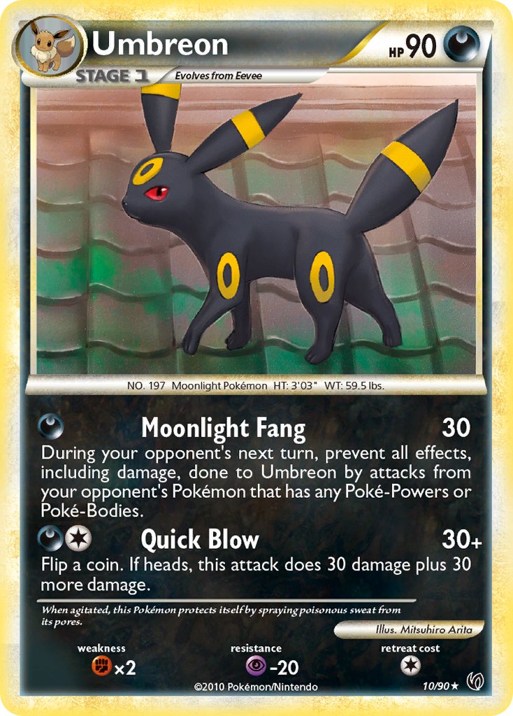 Umbreon (10/90) (Cracked Ice Holo) (Theme Deck Exclusive) [HeartGold & SoulSilver: Undaunted] | Shuffle n Cut Hobbies & Games