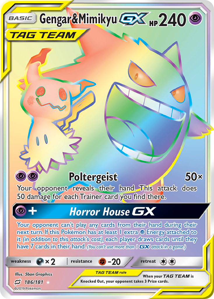 Gengar & Mimikyu GX (186/181) [Sun & Moon: Team Up] | Shuffle n Cut Hobbies & Games