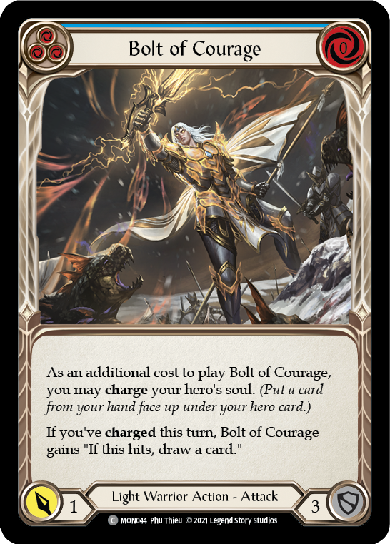 Bolt of Courage (Blue) [MON044] 1st Edition Normal | Shuffle n Cut Hobbies & Games