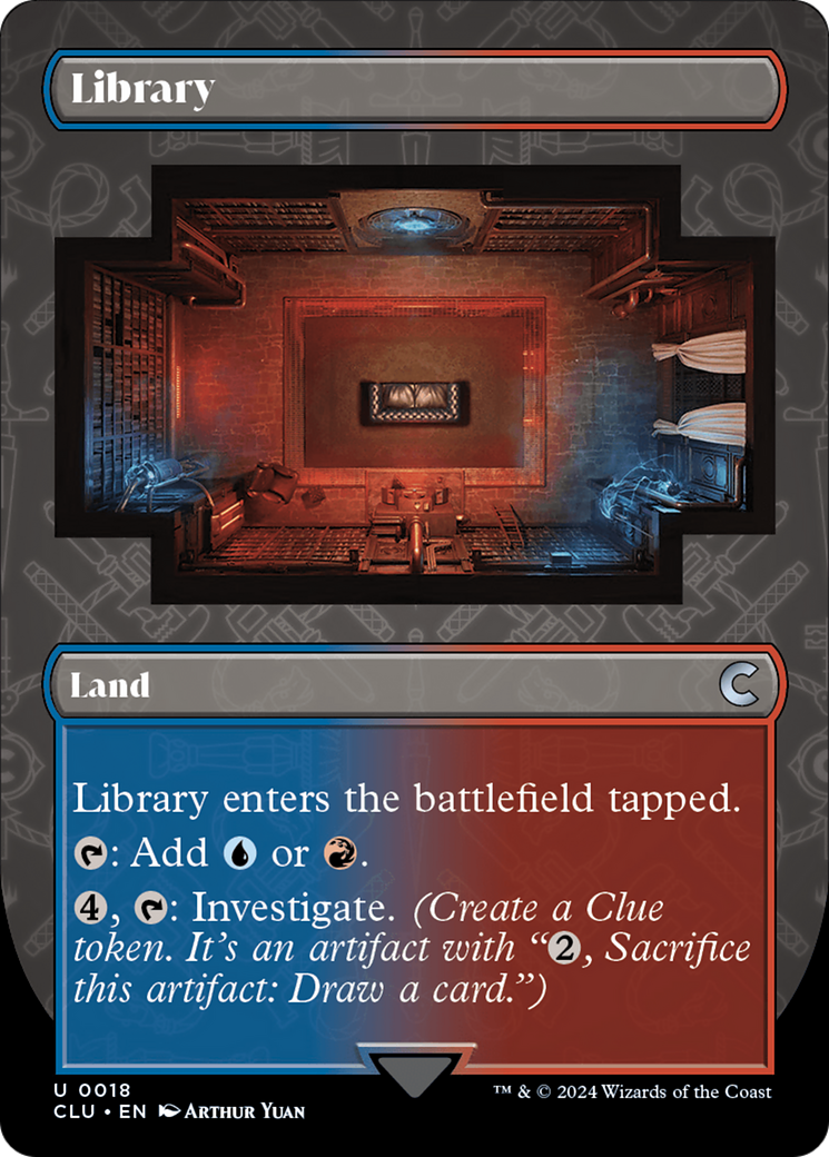 Library (Borderless) [Ravnica: Clue Edition] | Shuffle n Cut Hobbies & Games