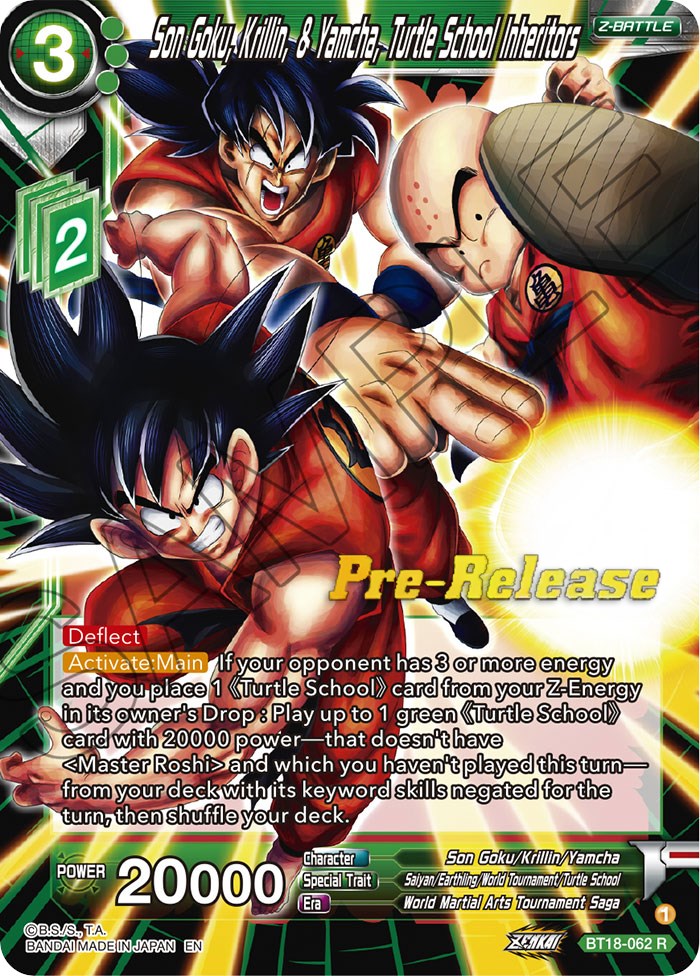 Son Goku, Krillin, & Yamcha, Turtle School Inheritors (BT18-062) [Dawn of the Z-Legends Prerelease Promos] | Shuffle n Cut Hobbies & Games