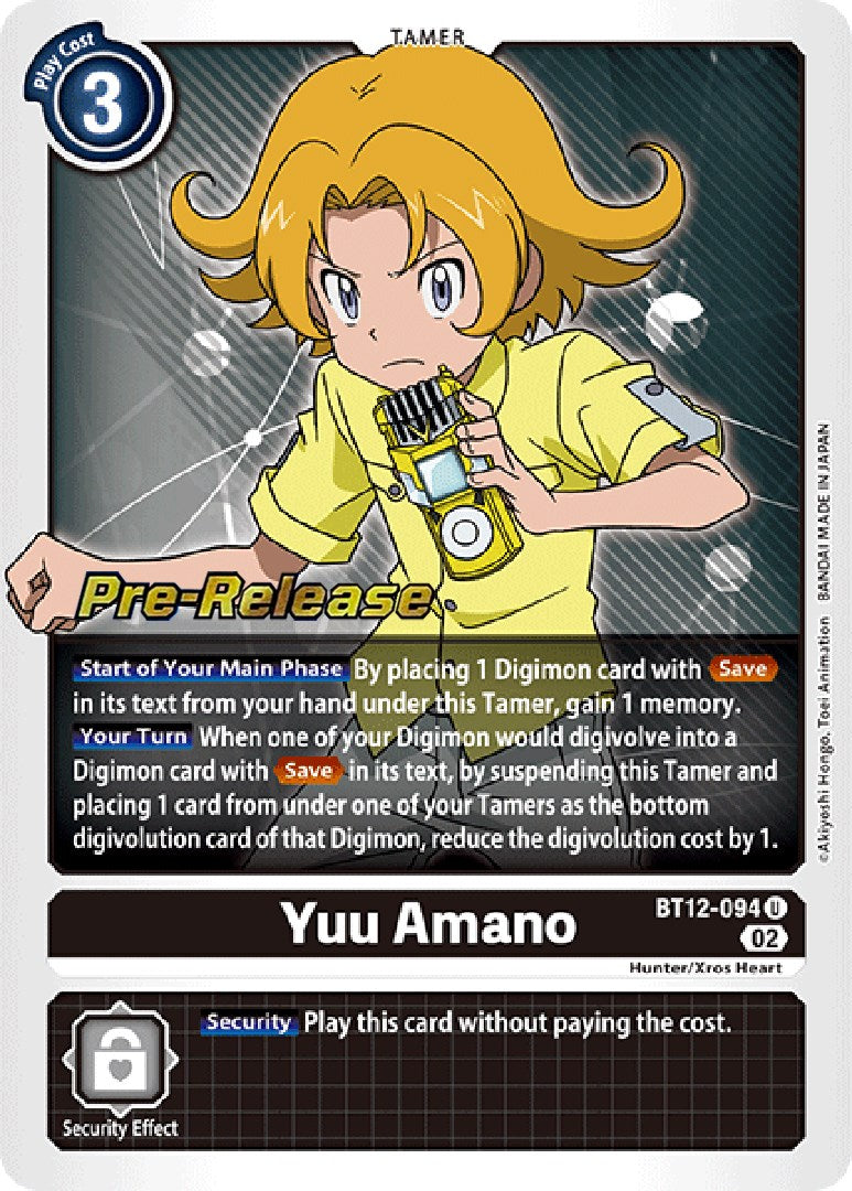 Yuu Amano [BT12-094] [Across Time Pre-Release Cards] | Shuffle n Cut Hobbies & Games