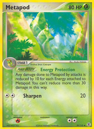 Metapod (39/112) [EX: FireRed & LeafGreen] | Shuffle n Cut Hobbies & Games