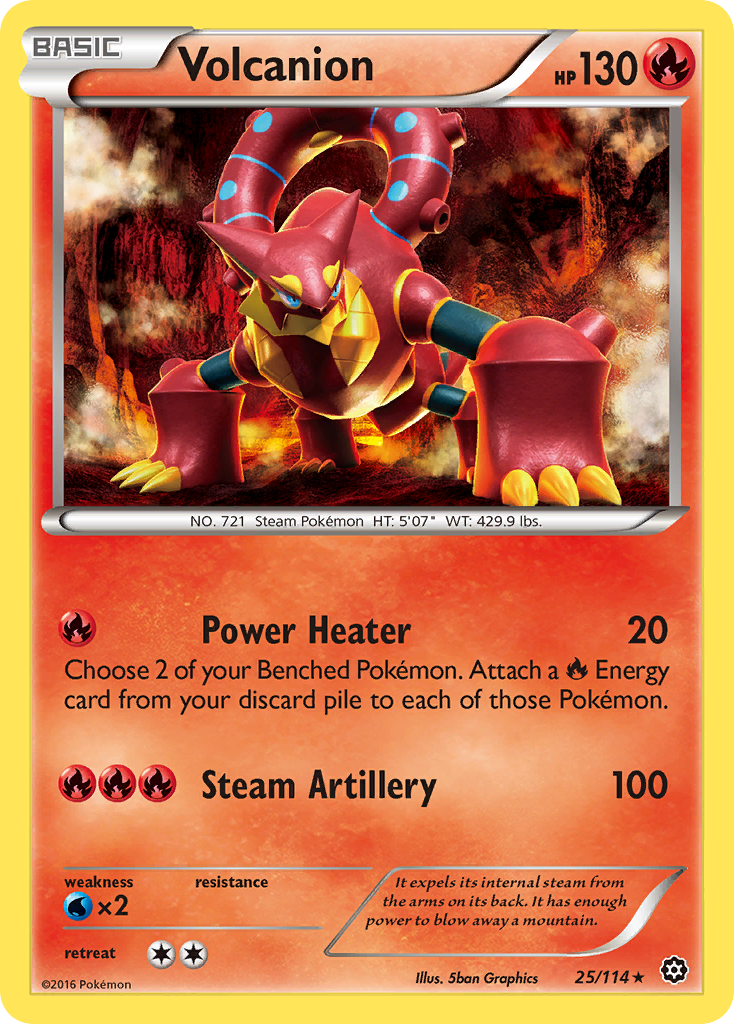 Volcanion (25/114) [XY: Steam Siege] | Shuffle n Cut Hobbies & Games