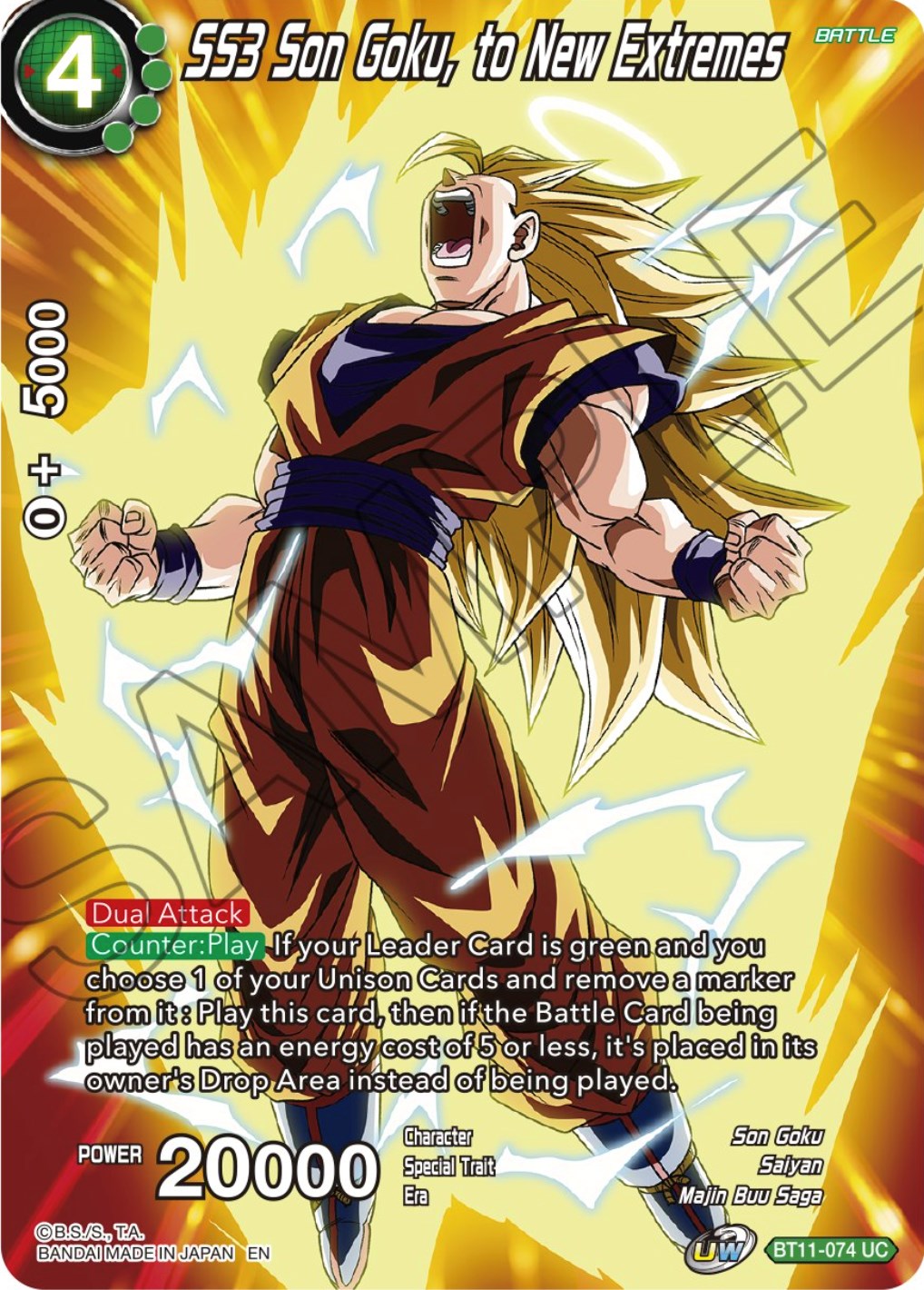 SS3 Son Goku, to New Extremes (BT11-074) [Theme Selection: History of Son Goku] | Shuffle n Cut Hobbies & Games