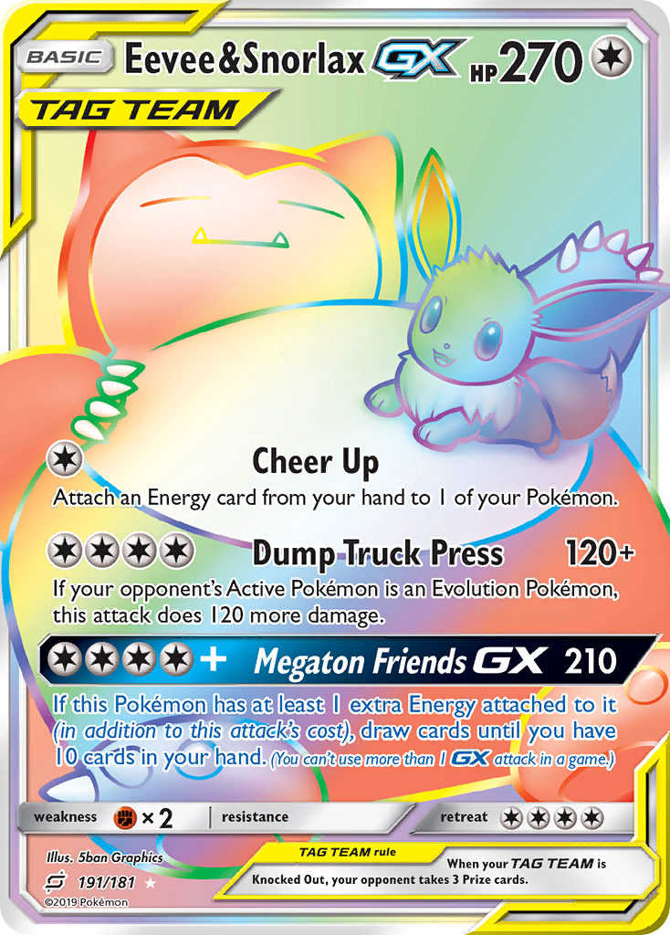 Eevee & Snorlax GX (191/181) [Sun & Moon: Team Up] | Shuffle n Cut Hobbies & Games