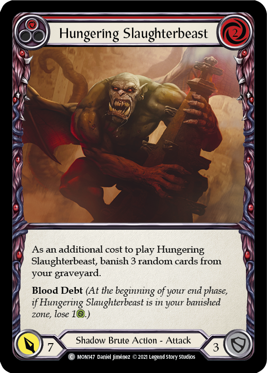 Hungering Slaughterbeast (Red) [MON147] 1st Edition Normal | Shuffle n Cut Hobbies & Games