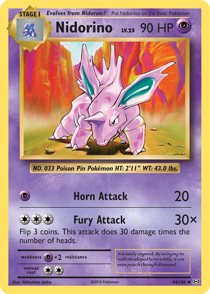 Nidorino (44/108) [XY: Evolutions] | Shuffle n Cut Hobbies & Games