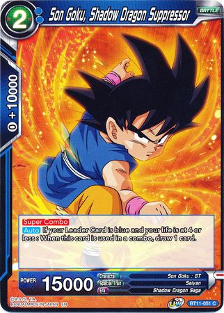 Son Goku, Shadow Dragon Suppressor [BT11-051] | Shuffle n Cut Hobbies & Games