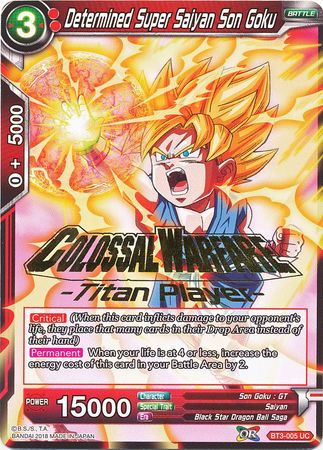 Determined Super Saiyan Son Goku (Titan Player Stamped) [BT3-005] | Shuffle n Cut Hobbies & Games