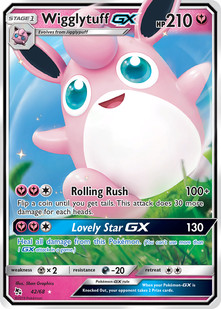 Wigglytuff GX (42/68) [Sun & Moon: Hidden Fates] | Shuffle n Cut Hobbies & Games