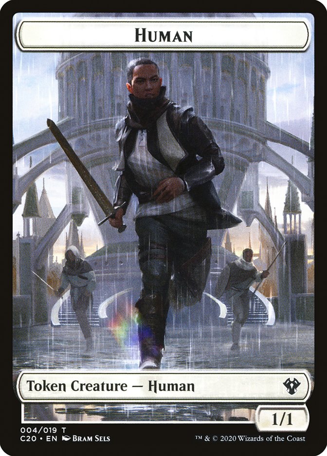 Human // Treasure Double-Sided Token [Commander 2020 Tokens] | Shuffle n Cut Hobbies & Games