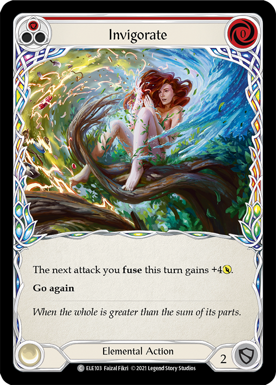 Invigorate (Red) [ELE103] (Tales of Aria)  1st Edition Rainbow Foil | Shuffle n Cut Hobbies & Games