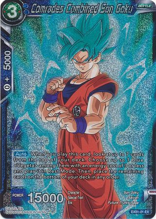 Comrades Combined Son Goku (Foil) (EX01-01) [Mighty Heroes] | Shuffle n Cut Hobbies & Games