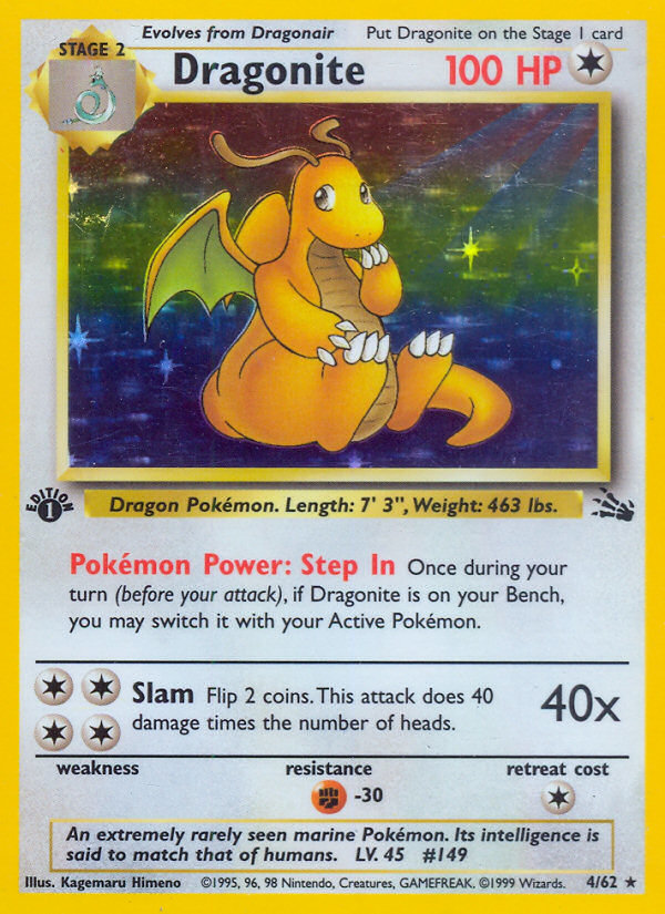 Dragonite (4/62) [Fossil 1st Edition] | Shuffle n Cut Hobbies & Games