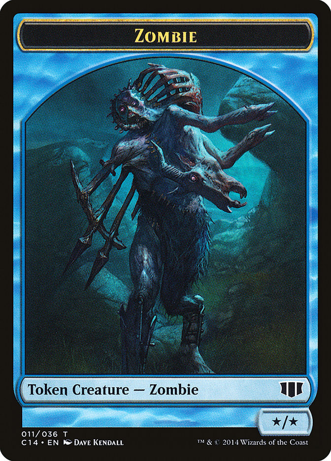 Teferi, Temporal Archmage Emblem // Zombie (011/036) Double-Sided Token [Commander 2014 Tokens] | Shuffle n Cut Hobbies & Games