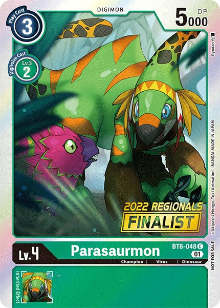 Parasaurmon [BT6-048] (2022 Championship Online Regional) (Online Finalist) [Double Diamond Promos] | Shuffle n Cut Hobbies & Games