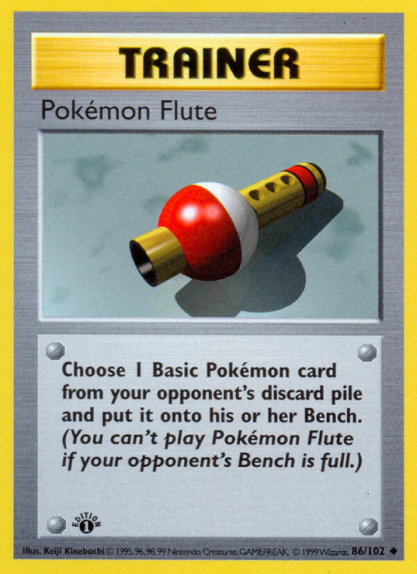 Pokemon Flute (86/102) (Shadowless) [Base Set 1st Edition] | Shuffle n Cut Hobbies & Games