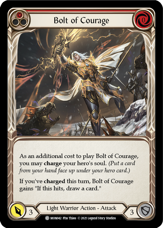 Bolt of Courage (Red) [MON042] 1st Edition Normal | Shuffle n Cut Hobbies & Games