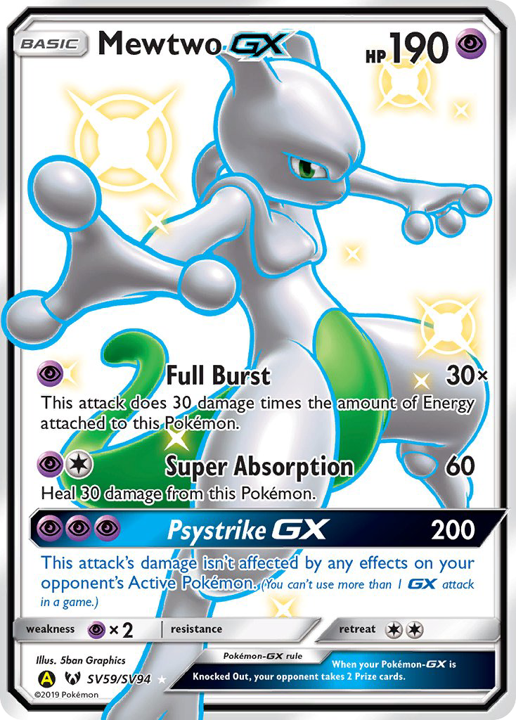 Mewtwo GX (SV59/SV94) [Sun & Moon: Hidden Fates - Shiny Vault] | Shuffle n Cut Hobbies & Games