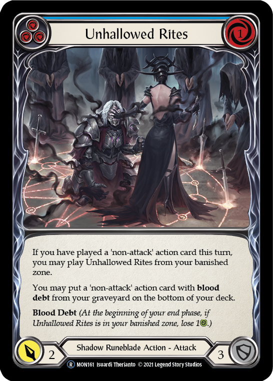 Unhallowed Rites (Blue) [U-MON161] Unlimited Edition Normal | Shuffle n Cut Hobbies & Games