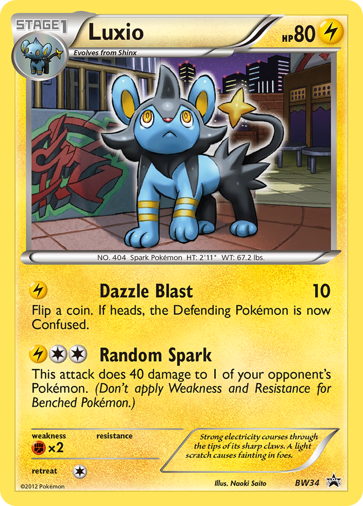 Luxio (BW34) [Black & White: Black Star Promos] | Shuffle n Cut Hobbies & Games