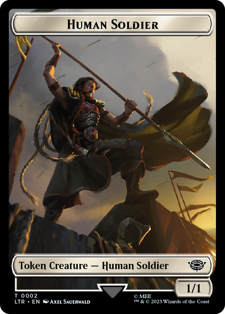 Human (04) // Human Soldier (02) Double-Sided Token [The Lord of the Rings: Tales of Middle-Earth Commander Tokens] | Shuffle n Cut Hobbies & Games