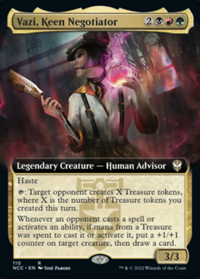 Vazi, Keen Negotiator (Extended Art) [Streets of New Capenna Commander] | Shuffle n Cut Hobbies & Games