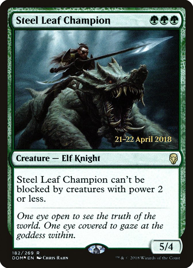 Steel Leaf Champion [Dominaria Prerelease Promos] | Shuffle n Cut Hobbies & Games