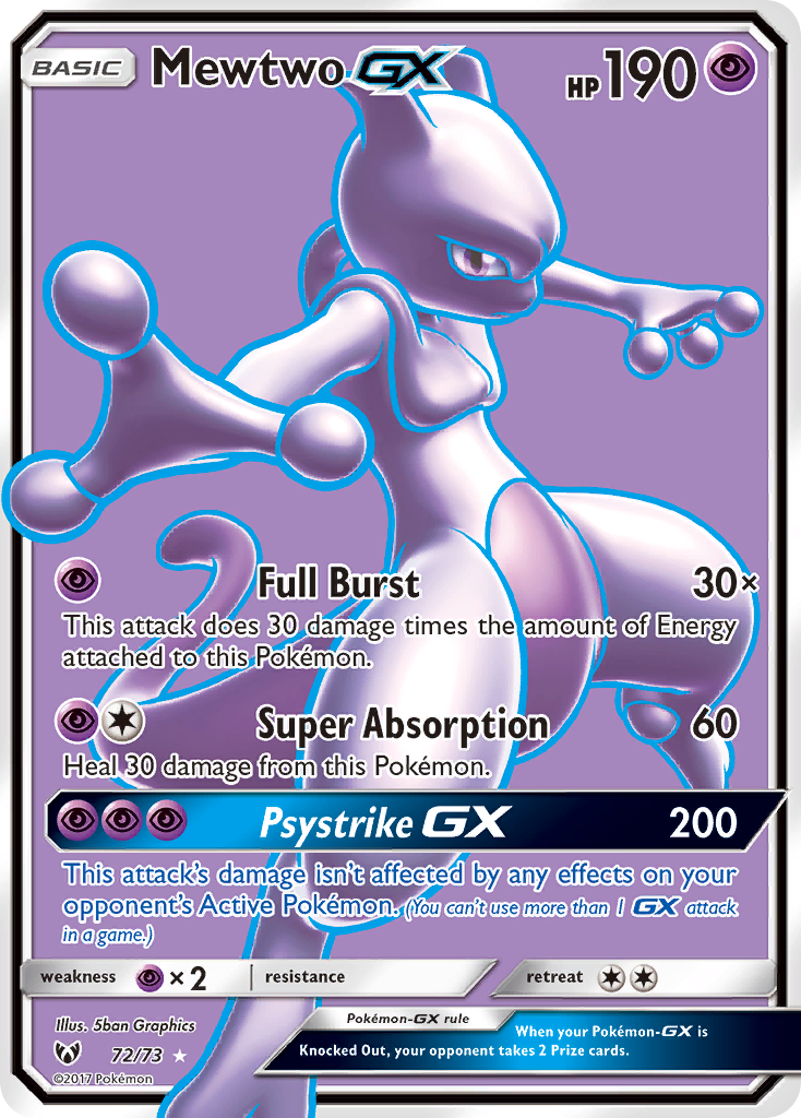 Mewtwo GX (72/73) [Sun & Moon: Shining Legends] | Shuffle n Cut Hobbies & Games