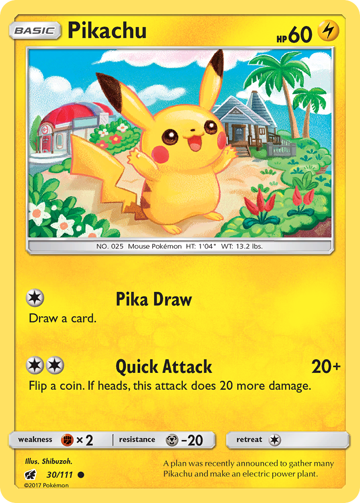 Pikachu (30/111) [Sun & Moon: Crimson Invasion] | Shuffle n Cut Hobbies & Games