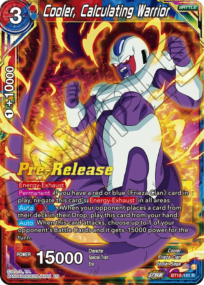 Cooler, Calculated Warrior (BT18-141) [Dawn of the Z-Legends Prerelease Promos] | Shuffle n Cut Hobbies & Games