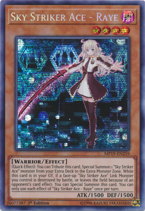 Sky Striker Ace - Raye [MP19-EN259] Prismatic Secret Rare | Shuffle n Cut Hobbies & Games