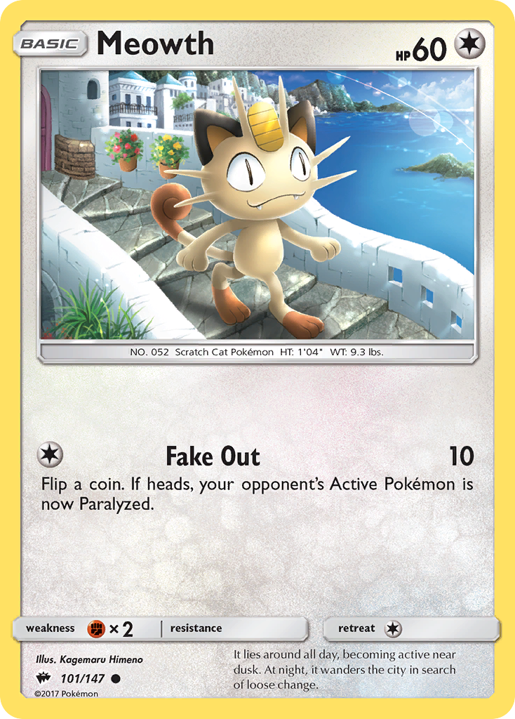 Meowth (101/147) [Sun & Moon: Burning Shadows] | Shuffle n Cut Hobbies & Games