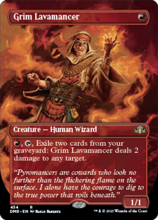 Grim Lavamancer (Borderless Alternate Art) [Dominaria Remastered] | Shuffle n Cut Hobbies & Games