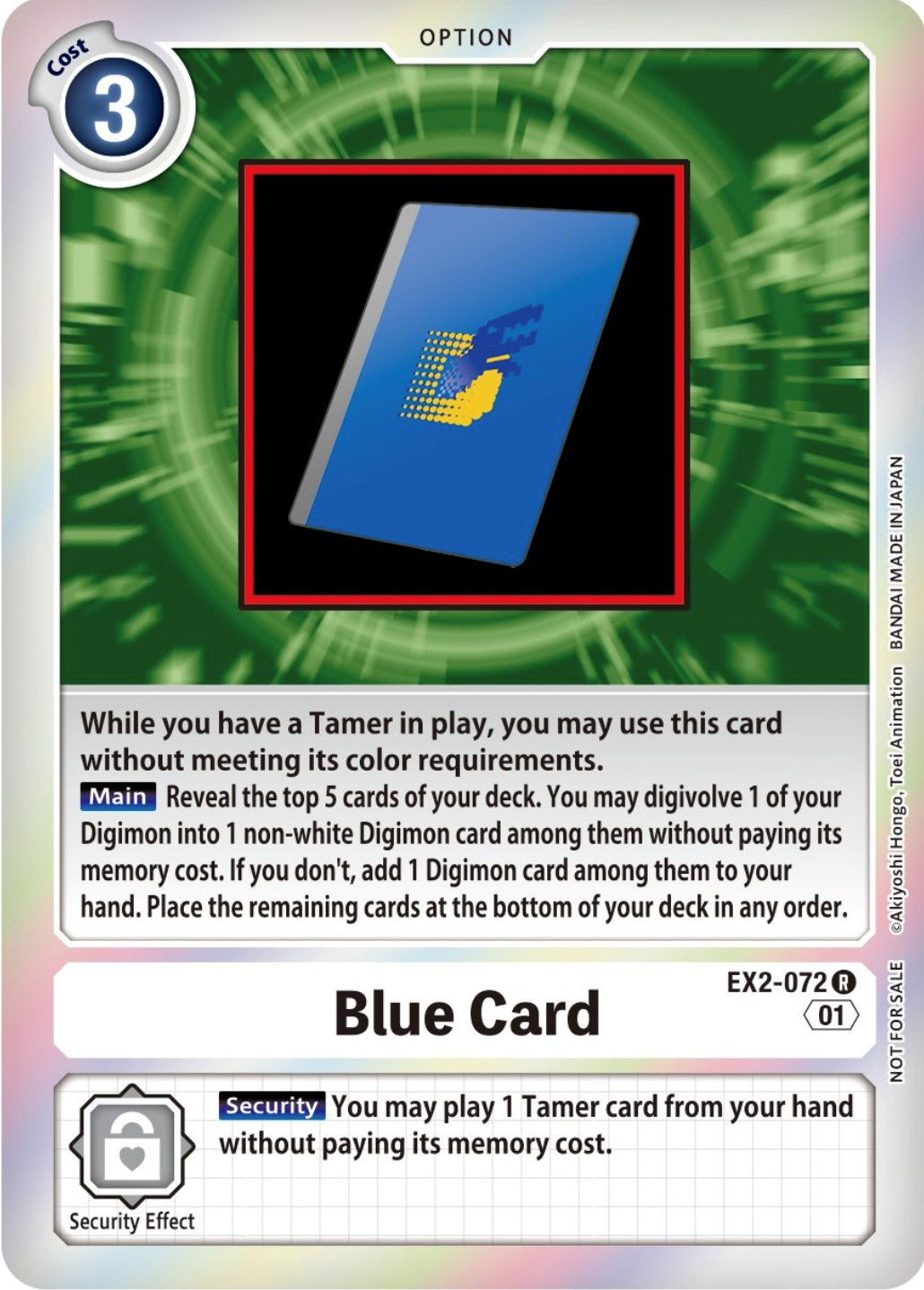 Blue Card [EX2-072] (Event Pack 4) [Digital Hazard Promos] | Shuffle n Cut Hobbies & Games