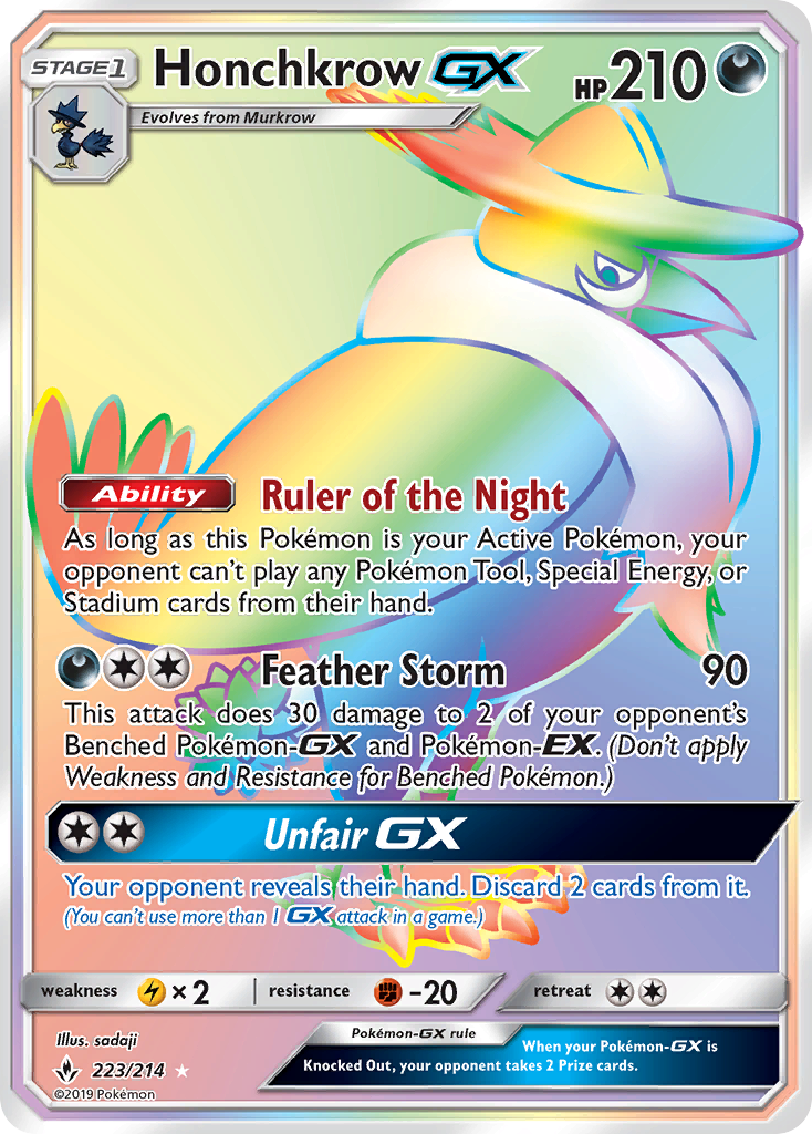 Honchkrow GX (223/214) [Sun & Moon: Unbroken Bonds] | Shuffle n Cut Hobbies & Games