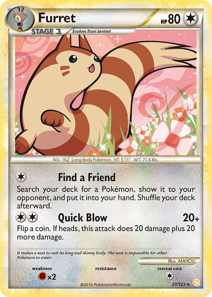 Furret (21/123) [HeartGold & SoulSilver: Base Set] | Shuffle n Cut Hobbies & Games