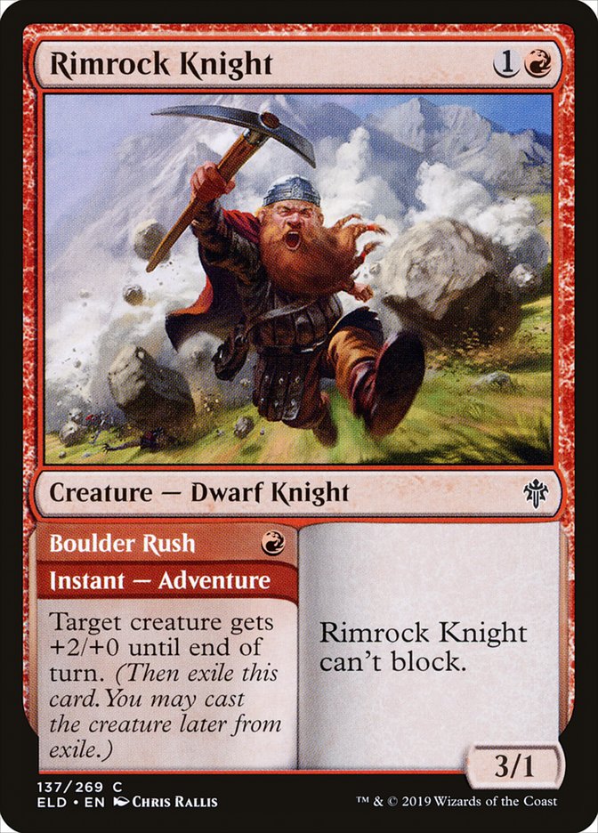 Rimrock Knight // Boulder Rush [Throne of Eldraine] | Shuffle n Cut Hobbies & Games