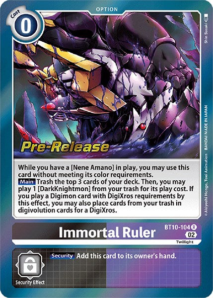 Immortal Ruler [BT10-104] [Xros Encounter Pre-Release Cards] | Shuffle n Cut Hobbies & Games