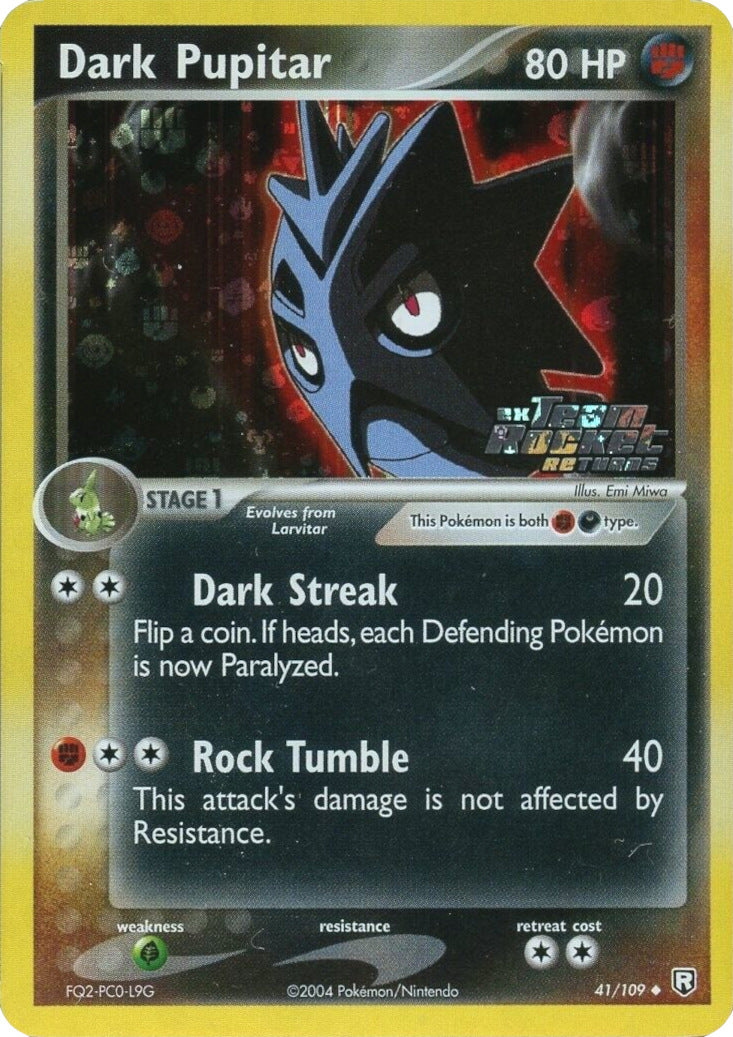 Dark Pupitar (41/109) (Stamped) [EX: Team Rocket Returns] | Shuffle n Cut Hobbies & Games