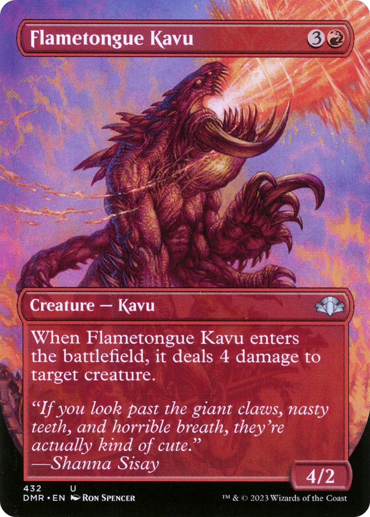 Flametongue Kavu (Borderless Alternate Art) [Dominaria Remastered] | Shuffle n Cut Hobbies & Games