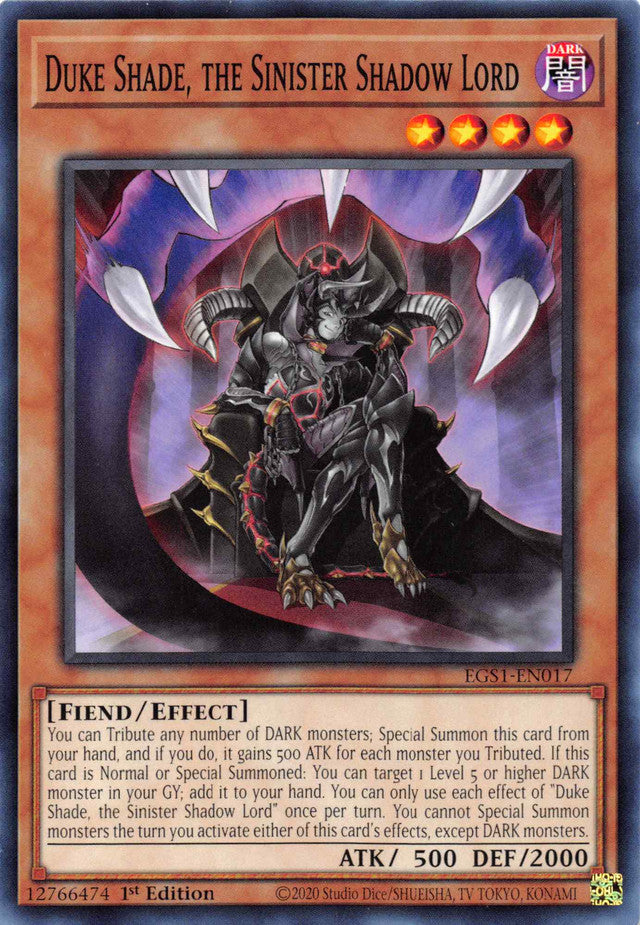 Duke Shade, the Sinister Shadow Lord [EGS1-EN017] Common | Shuffle n Cut Hobbies & Games