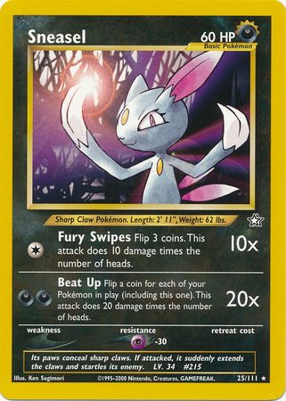 Sneasel (25/111) [Neo Genesis Unlimited] | Shuffle n Cut Hobbies & Games